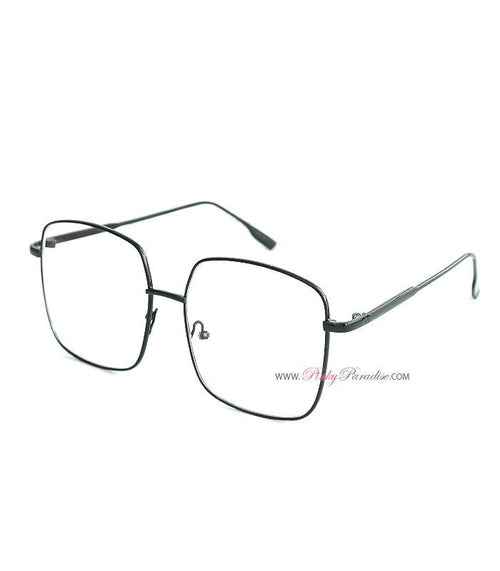 Square Metal Frame Clear Glasses