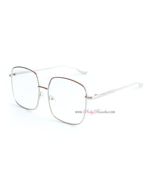 Square Metal Frame Clear Glasses