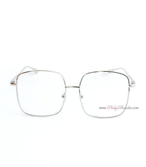 Square Metal Frame Clear Glasses