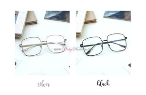 Square Metal Frame Clear Glasses