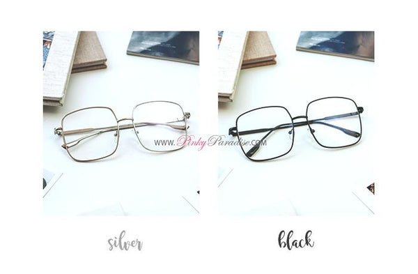 Square Metal Frame Clear Glasses