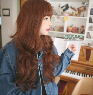 Premium Wig Sweet Spoon Soft Curly Hair (Red Brown)