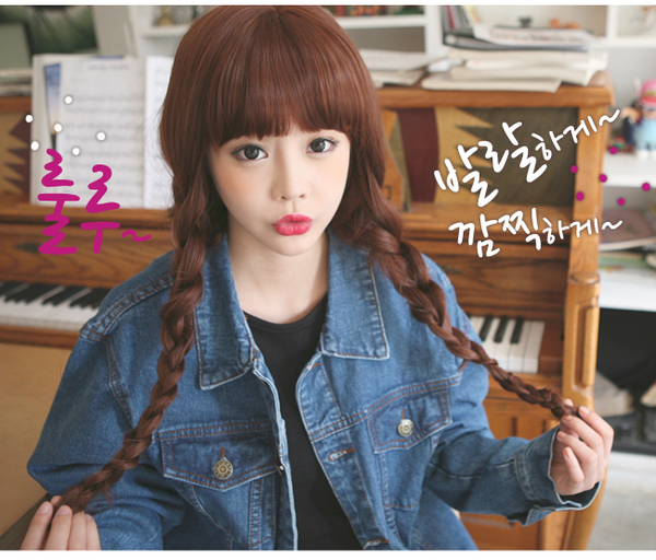 Premium Wig Sweet Spoon Soft Curly Hair (Red Brown)